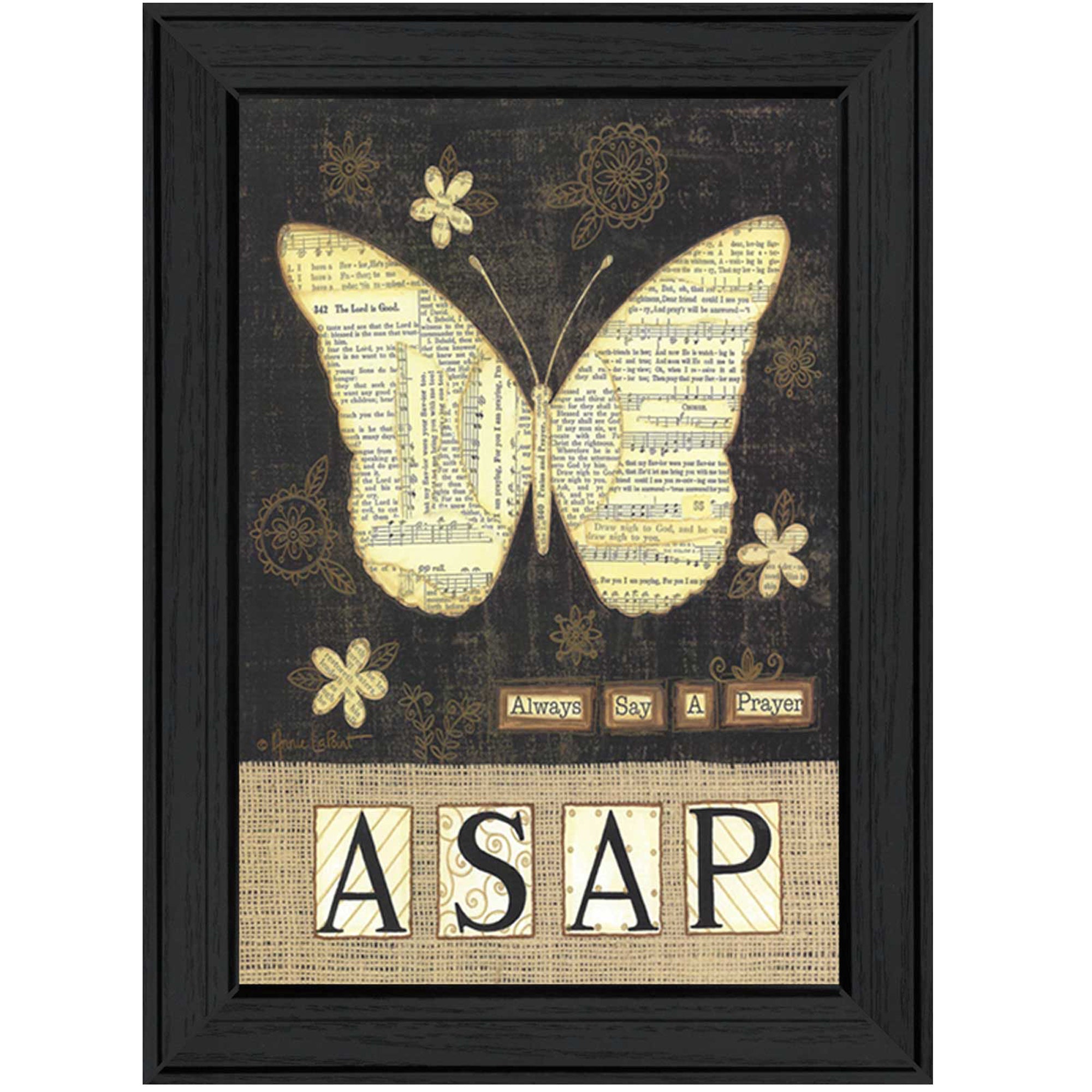 'Always Say a Prayer' By Annie LaPoint, Printed Wall Art, Ready To Hang Framed Poster, Black Frame