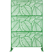 Outdoor & Indoor Privacy Screen Metal Privacy Screen 76' H×48' W, Freestanding Decorative Privacy Screen for Deck Balcony Patio, Privacy Fence Panels for Outside Lawn Garden PS111 GREEN COLOR, LIGHT