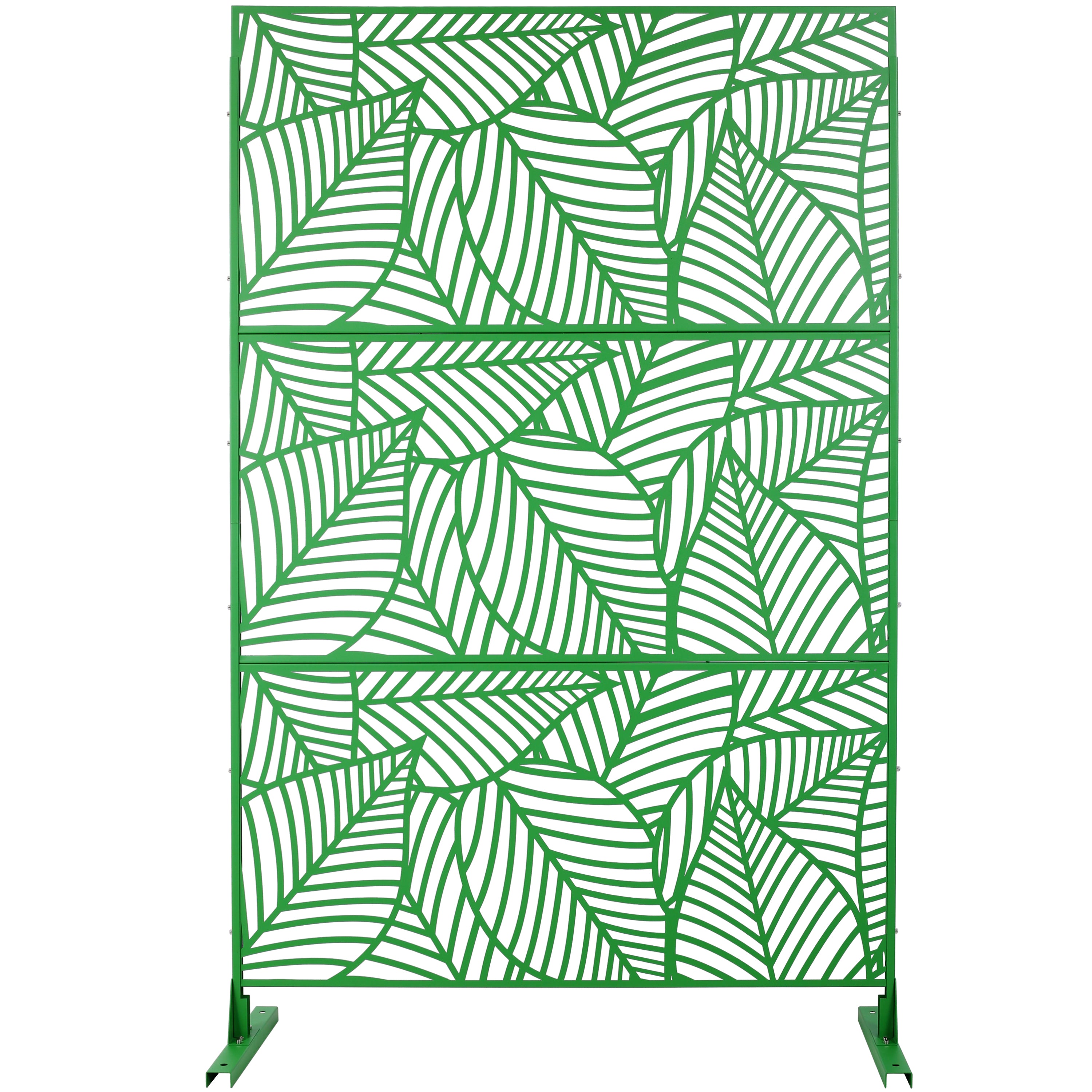 Outdoor & Indoor Privacy Screen Metal Privacy Screen 76' H×48' W, Freestanding Decorative Privacy Screen for Deck Balcony Patio, Privacy Fence Panels for Outside Lawn Garden PS111 GREEN COLOR, LIGHT