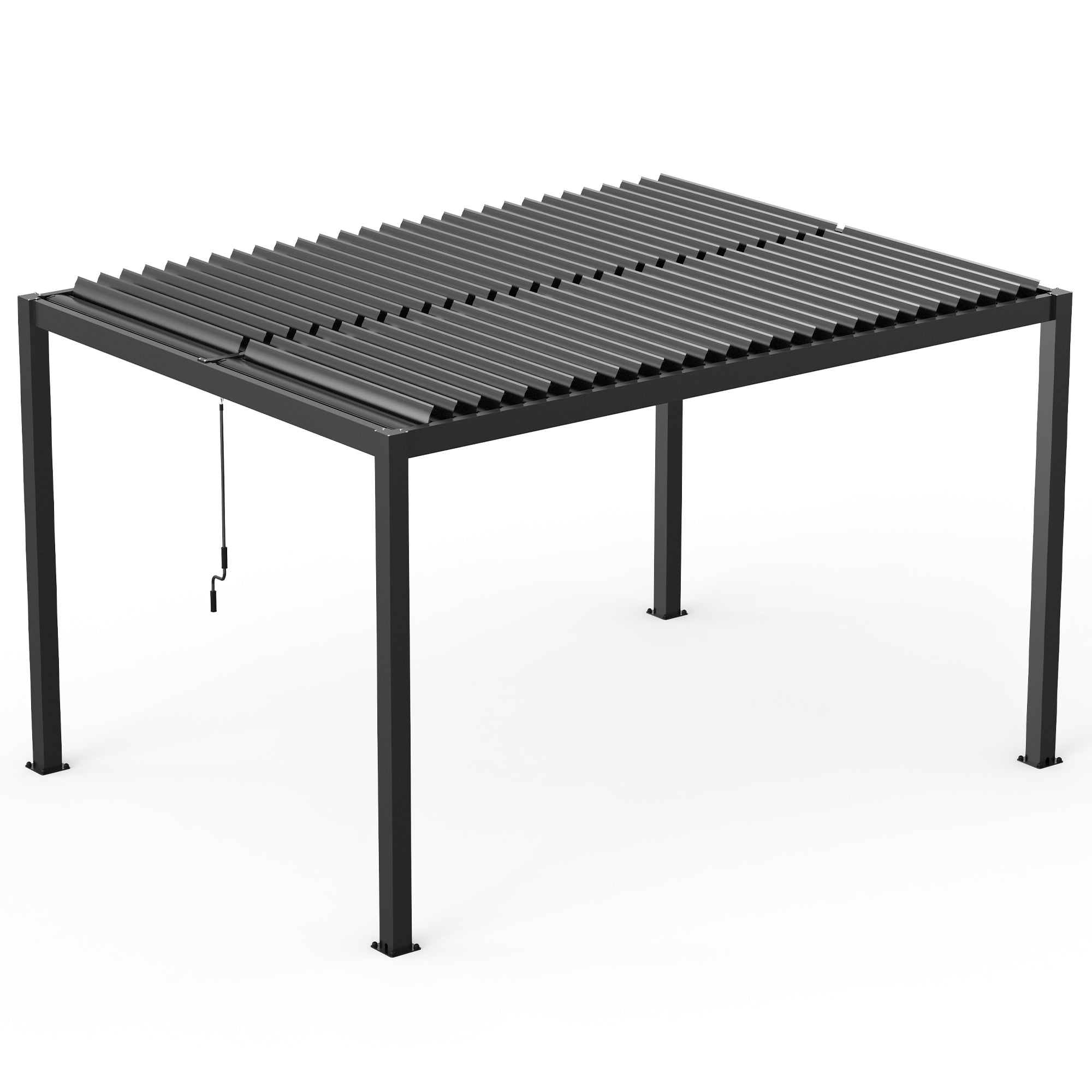 8610C Louver Pergola 10x13FT with Adjustable Aluminum Frame & Louvers in Black
