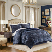4 PCS King Comforter Set Navy