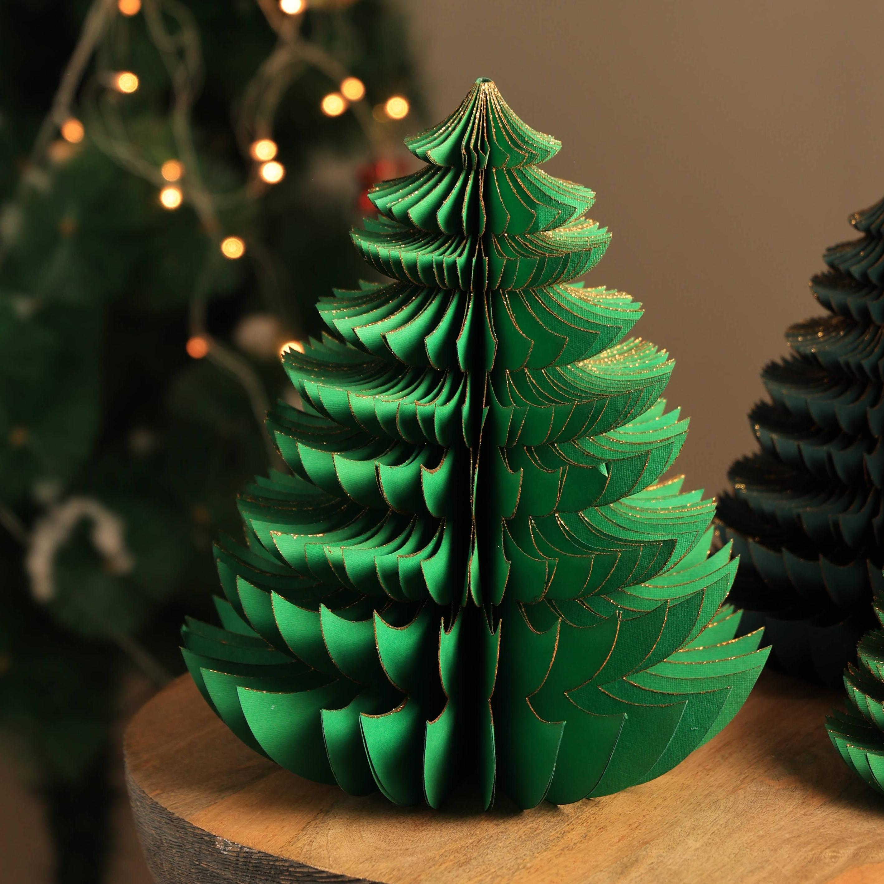 Handmade Green Paper Tree – Festive Holiday Décor-10.62X10.62X13'