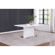 Varela Glossy White Dining Table with Chrome Base