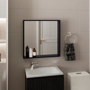 Dakota Medicine Cabinet with Mirror and Storage, Wall-Mounted Mordern Bathroom Organizer, Black