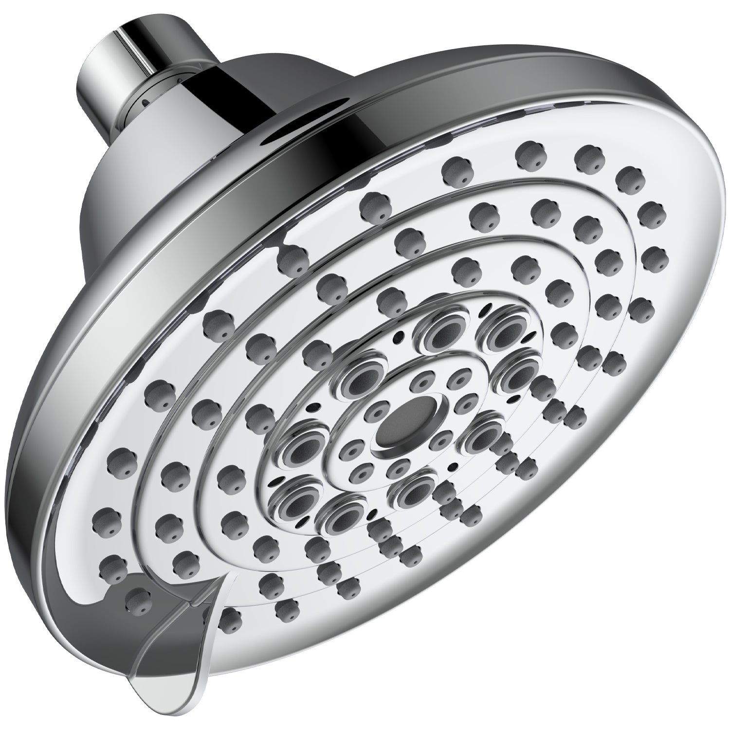 6 Spray Settings High Pressure Shower Head 5' Rain Fixed Showerhead - Chrome Adjustable Shower Head with Anti-Clogging Nozzles, Low Flow Easily Installation
