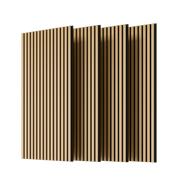 Wood Panels for Wall Slat Wall Panels, 4PC Wood Slat Acoustic Panels for Wall and Ceiling - 3D Fluted Sound Absorbing Panel with Three Sides Fully Wrapped on  Wood Finish -45.27''X23.62''(White Oak)