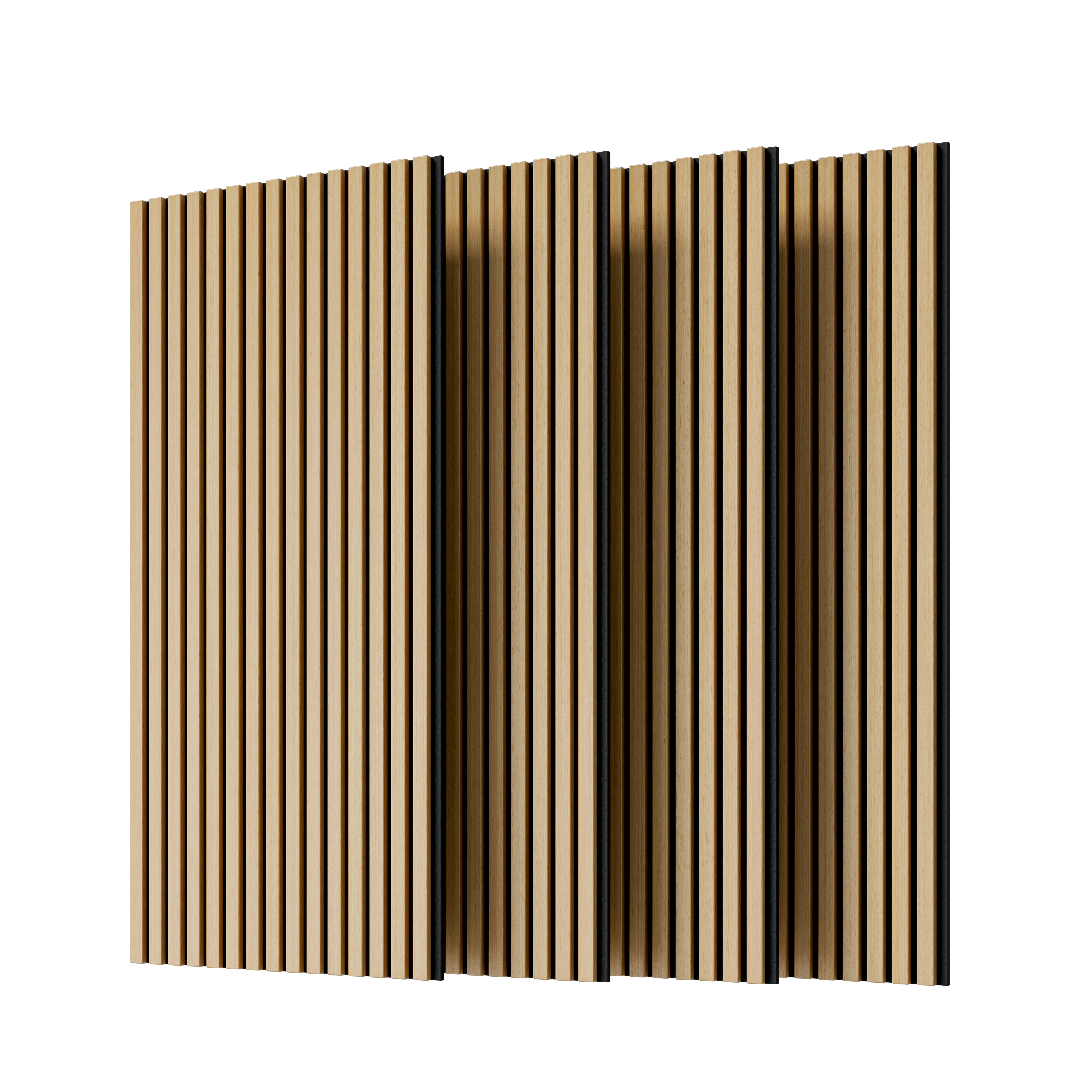 Wood Panels for Wall Slat Wall Panels, 4PC Wood Slat Acoustic Panels for Wall and Ceiling - 3D Fluted Sound Absorbing Panel with Three Sides Fully Wrapped on  Wood Finish -45.27''X23.62''(White Oak)