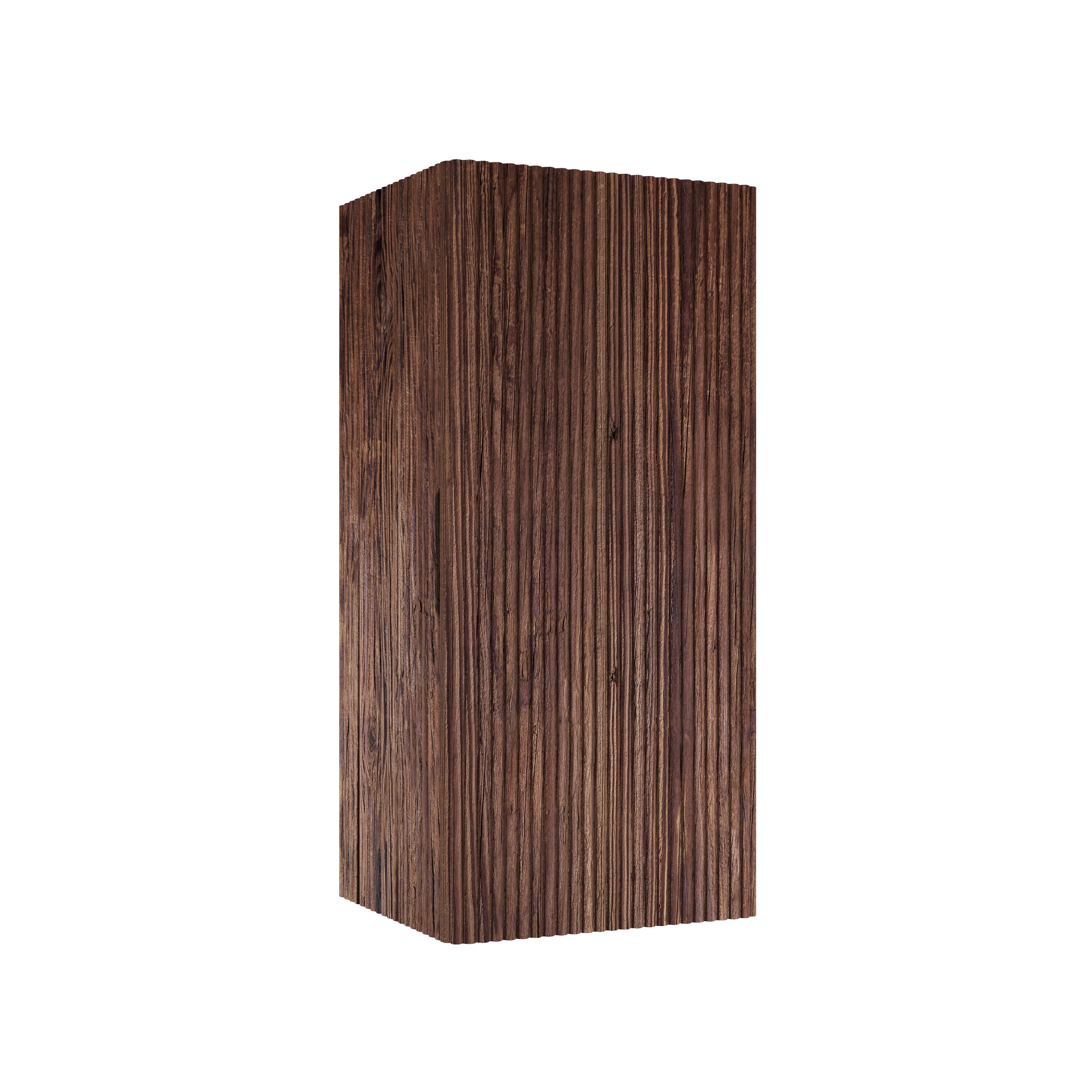 KALI 14' Wall-Mounted Floating Striped Bathroom Vanity Side Cabinet with a Door and a Shelf, (Suitable for NOOR Bathroom Vanity), Retro Walnut Woodgrain Color