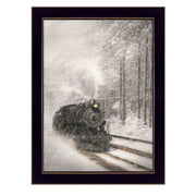 'Snowy Locomotive' by Lori Deiter, Ready to Hang Framed Print, Black Frame