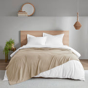 1 PCS King 100% Cotton Lightweight Blanket Tan