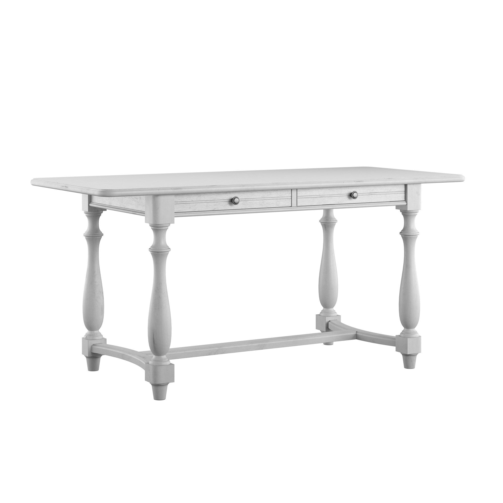 Coastal Gray Gathering Height Table with Oyster Shell Finish, Wood Construction, 76L x 34W x 36H inches