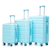 HIFINE TOURIST 20'/24'/28' 3 pcs/set in ABS Spinner Wheel Luggage, Carry on Suitcase, Matching Color, TSA Combination Lock (Blue)