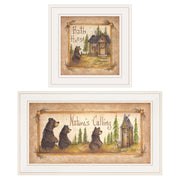 'Natures / Bath' 2-Piece Vignette by Mary Ann June, White Frame