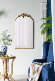 24' x 42' Arched Wall Mirror with Gold Metal Frame, Wall Mirror for Living Room Bedroom Hallway