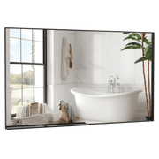 60'x40' Oversized Modern Rectangle Bathroom Mirror with Black Frame Decorative Large Wall Mirrors for Bathroom Living Room Bedroom Vertical or Horizontal Wall Mounted mirror with Aluminum Frame