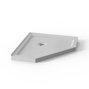 Goodyo Neo-Angle Corner Drain Shower Base White Acrylic 36x36x3.5 in