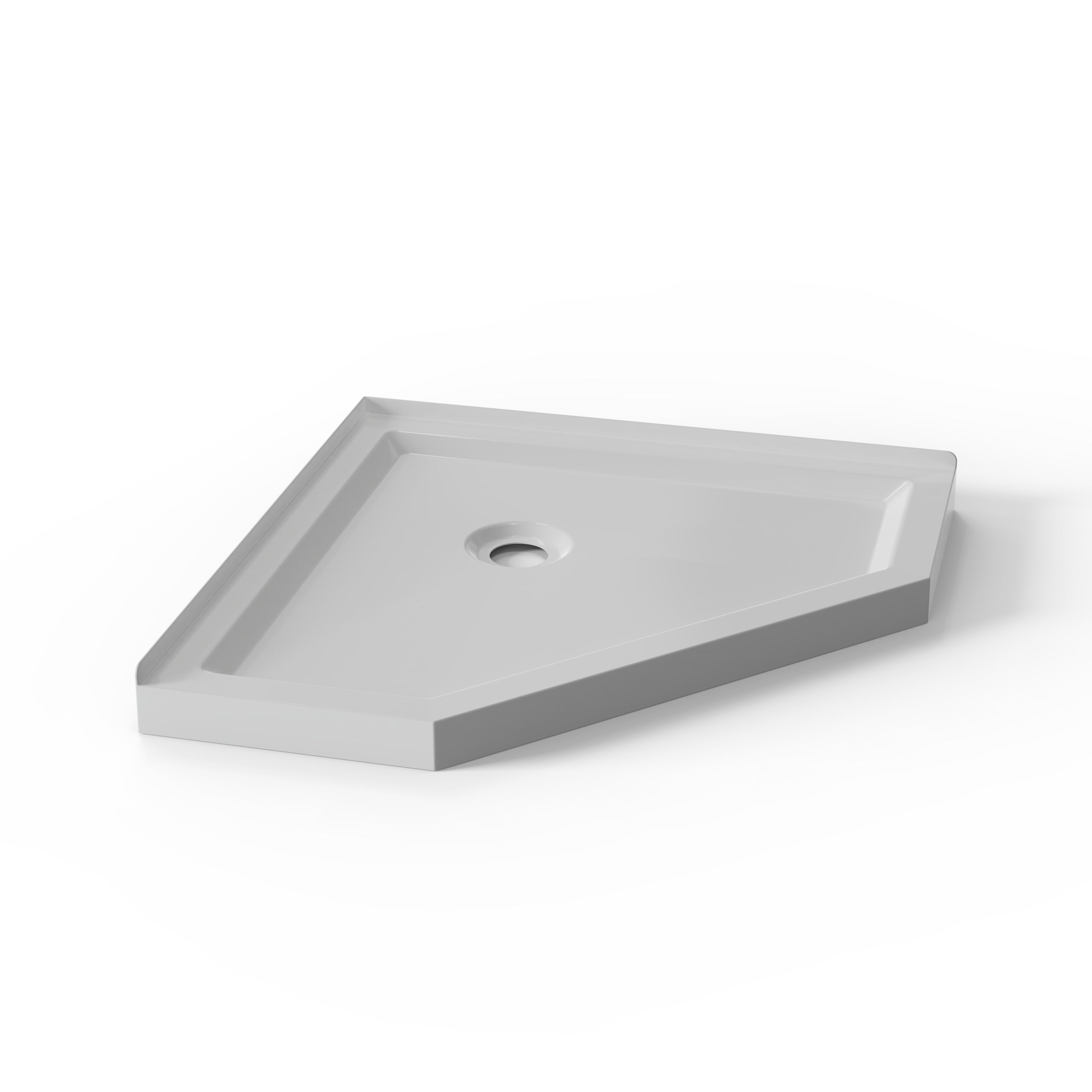 Goodyo Neo-Angle Corner Drain Shower Base White Acrylic 36x36x3.5 in