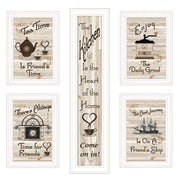 'Kitchen Friendship Collection' 5-Piece Vignette By Trendy Decor 4U, White Frame