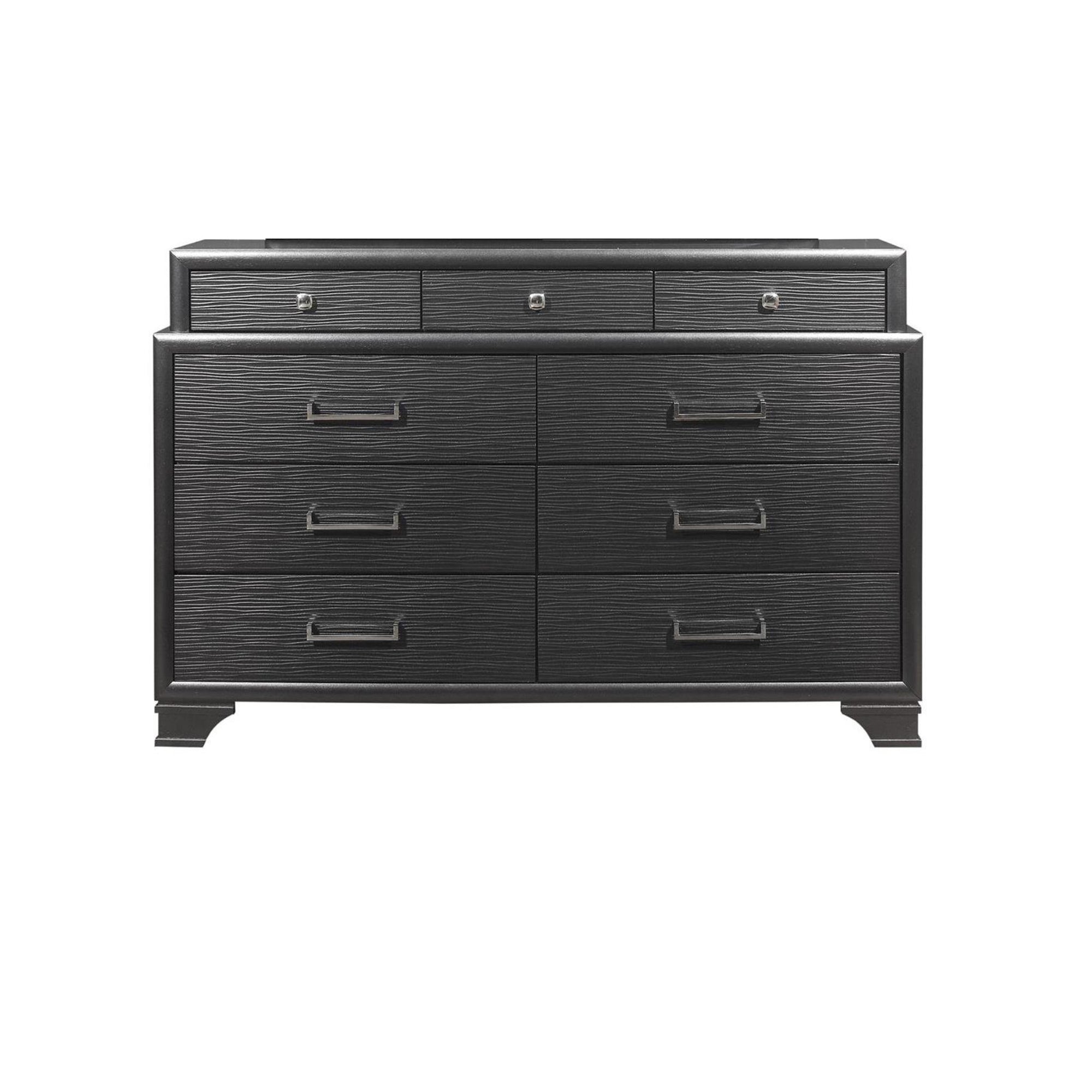 CIVIC Collection Gray Dresser Solid Wood and MDF 59 inches