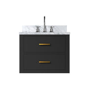 Black Single Bath Vanity 24 in. W x 18 in. D, Acrylic Top, and Faucet Set
