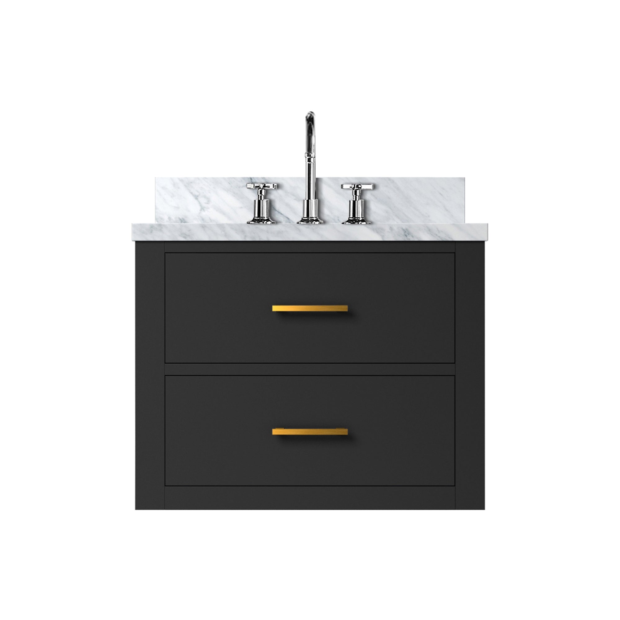 Black Single Bath Vanity 24 in. W x 18 in. D, Acrylic Top, and Faucet Set