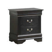 Chic Modern Nightstand with Storage - Black Particle Board - 24''H x 22''W x 16''D