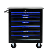 7-Drawer Multifunctional Tool Cart with Wheels - Black & Blue