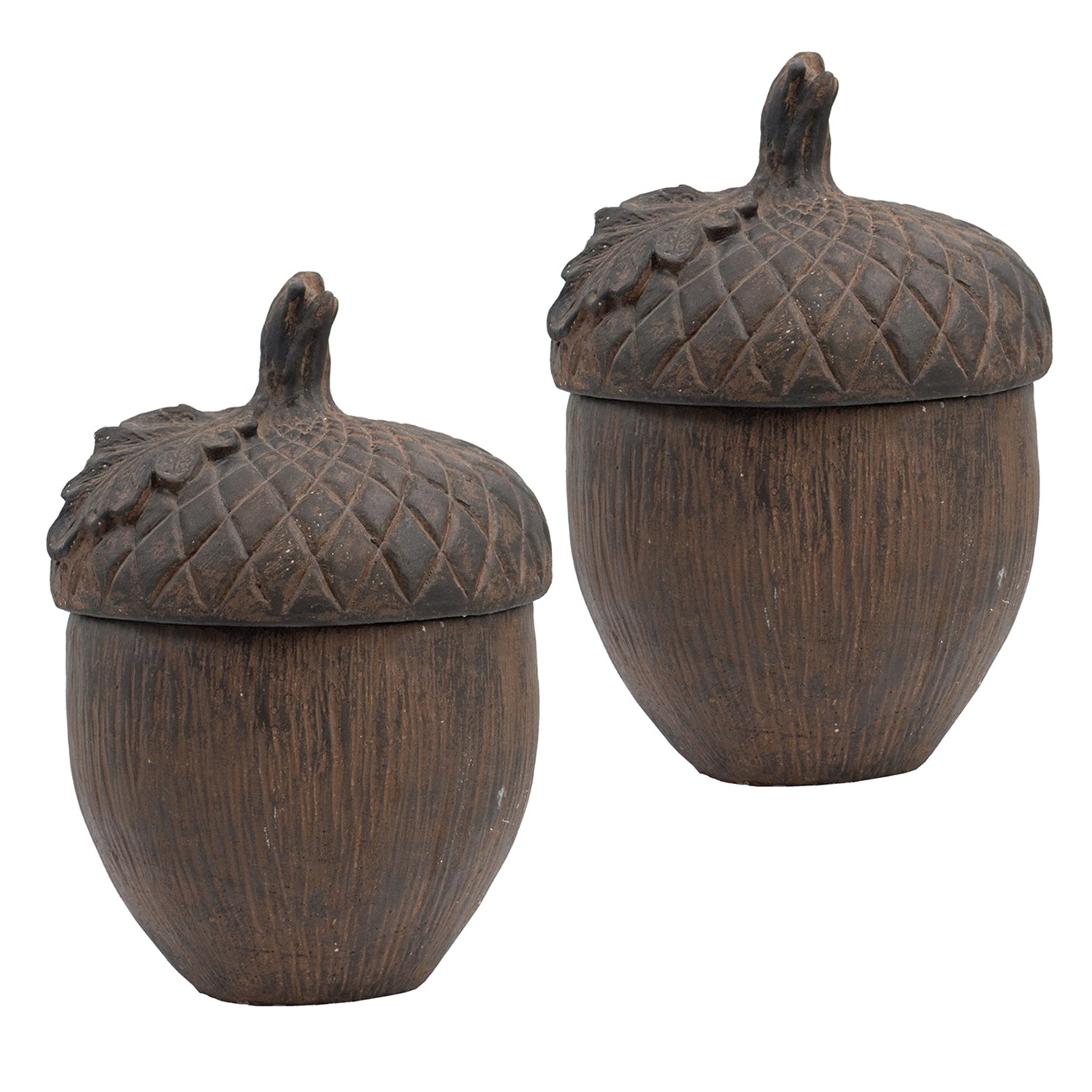 Set of 2, D7x11″ Woodland Brown Pinecone Jar,  The Top Comes Off So You Can Store Your Treasures