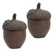 Set of 2, D7x11″ Woodland Brown Pinecone Jar,  The Top Comes Off So You Can Store Your Treasures
