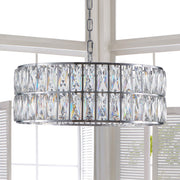 (W1340P189448/L5025-450-C) Crystal Chandeliers,5-Tier Round Semi Flush Mount Chandelier Light Fixture,Large Contemporary Luxury Ceiling Lighting for Living Room Dining Room Bedroom Hallway