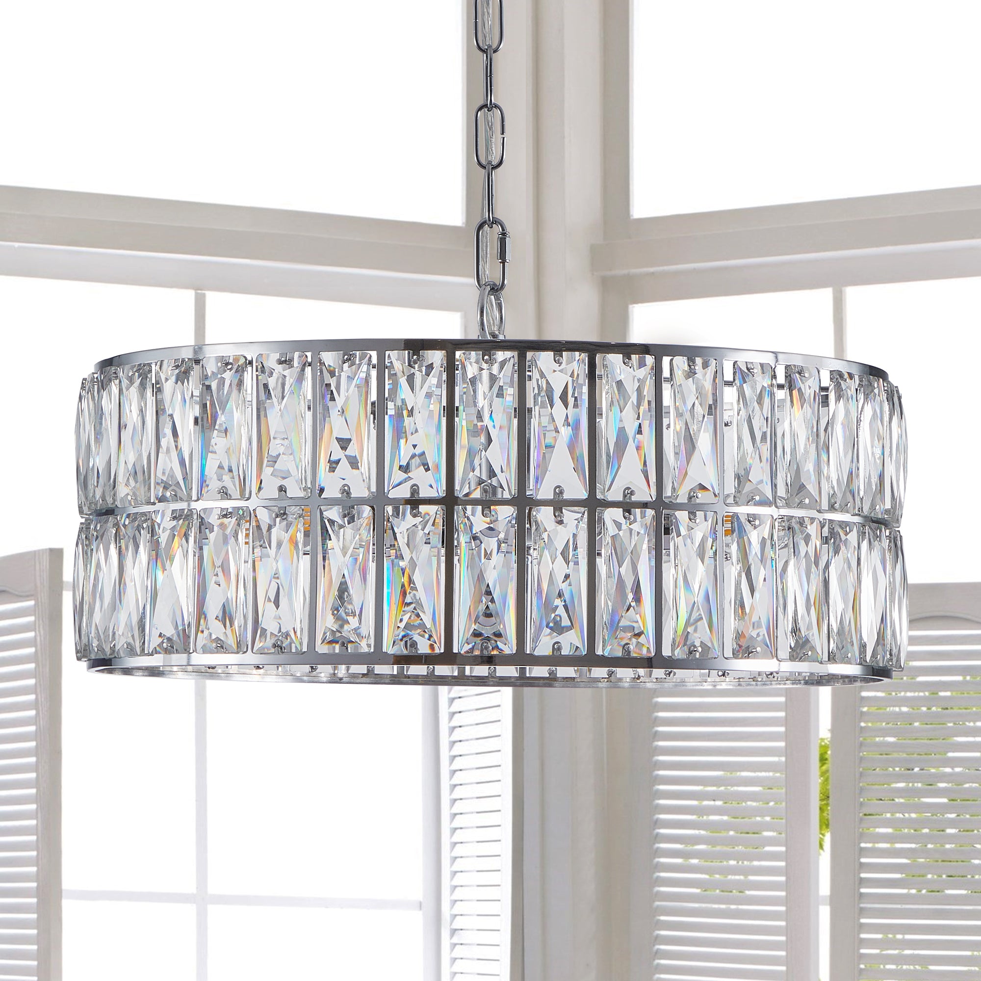 (W1340P189448/L5025-450-C) Crystal Chandeliers,5-Tier Round Semi Flush Mount Chandelier Light Fixture,Large Contemporary Luxury Ceiling Lighting for Living Room Dining Room Bedroom Hallway