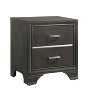 Grey 2-drawer Nightstand