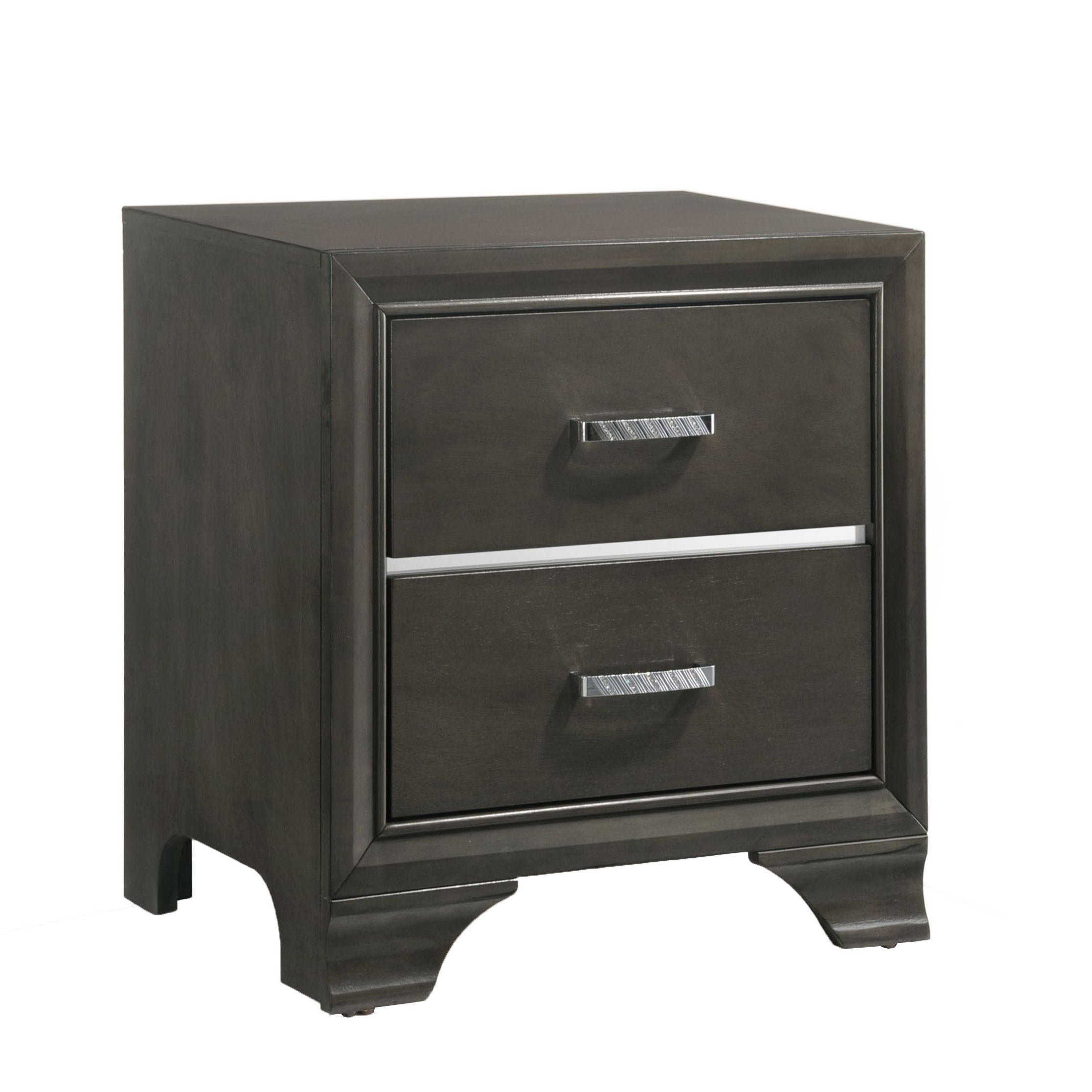Grey 2-drawer Nightstand