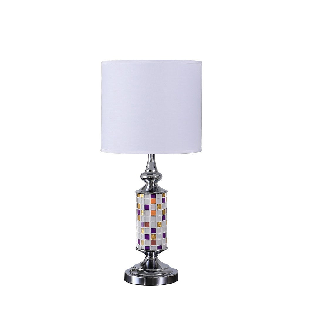24' Vicki Chrome Bohemian Glass Mosaic Modern Table Lamp
