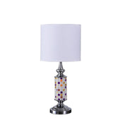 24' Vicki Chrome Bohemian Glass Mosaic Modern Table Lamp