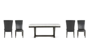 Finley - 5 Piece Dining Set (White Table & Black Chair) - White