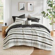 7 Piece Stripe Comforter and Quilt Set-Full/Queen