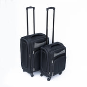 (20+24) Two-piece suitcase suitcase set Oxford trolley case without password lock universal wheel BLACK
