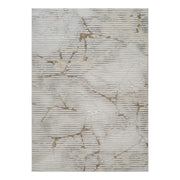Geometrix GC_DIM1005 Gray/Gold 7 ft. 10 in. x 10 ft. 6 in. Contemporary Area Rug with Geometric 3D Effect