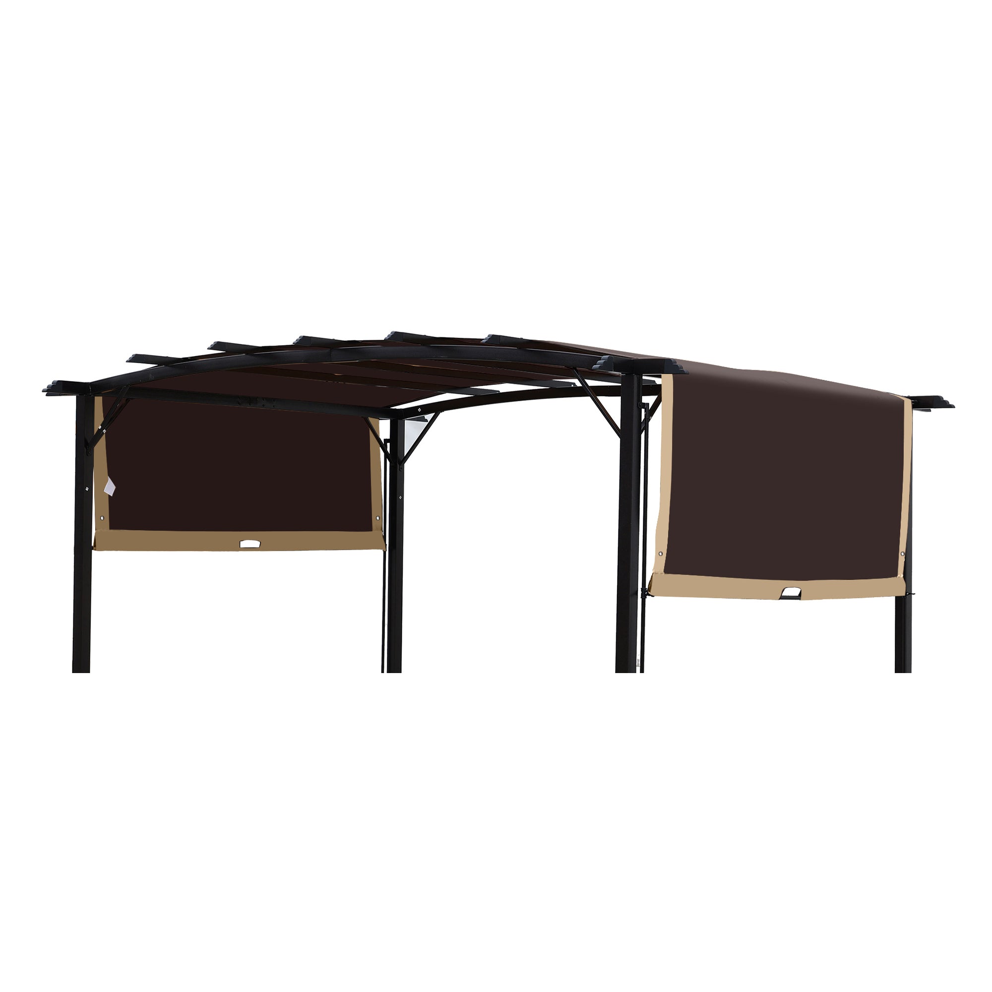 Universal Canopy Cover Replacement for 12x9 Ft Curved Outdoor Pergola Structure-Brown