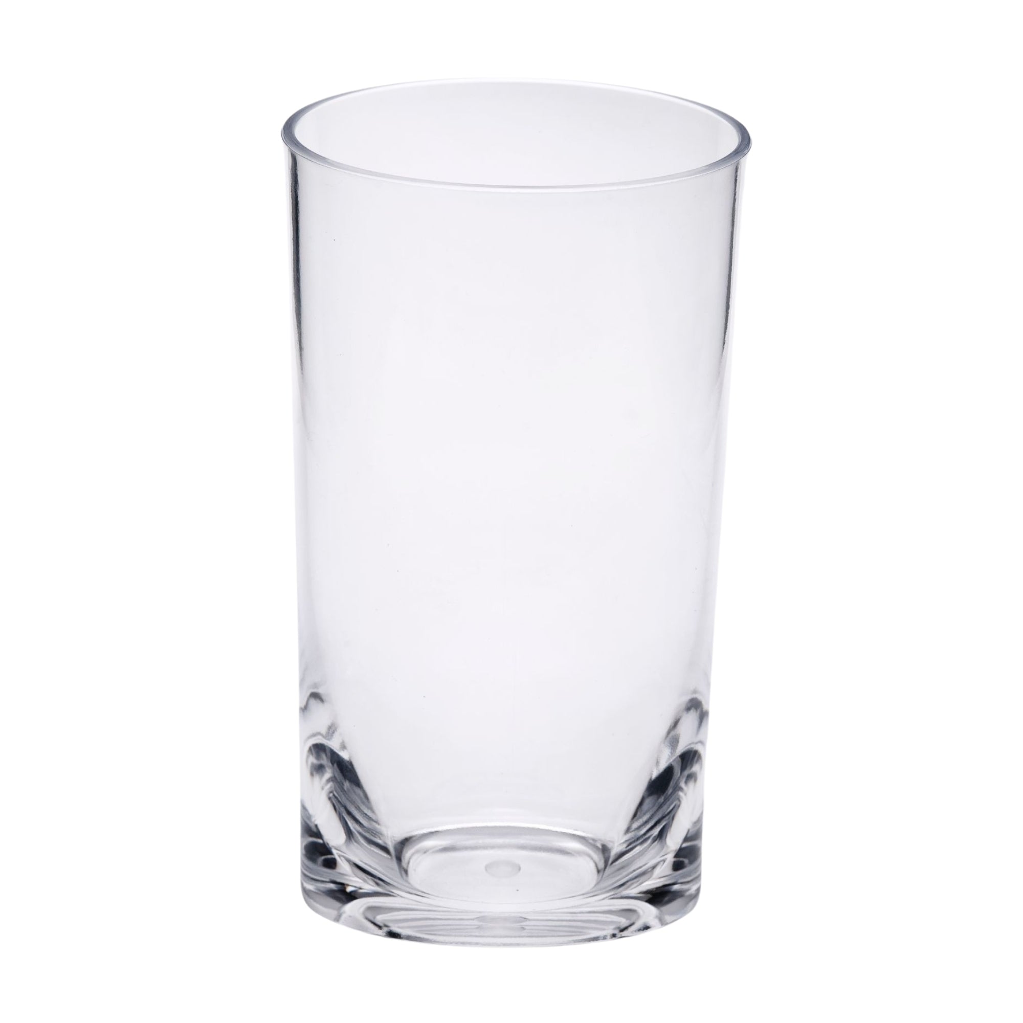 Oval Halo Acrylic Glasses Drinking Set of 4 Hi Ball, BPA Free Clear Plastic Water Tumblers, 15oz