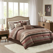 7 Piece Comforter Set Red King
