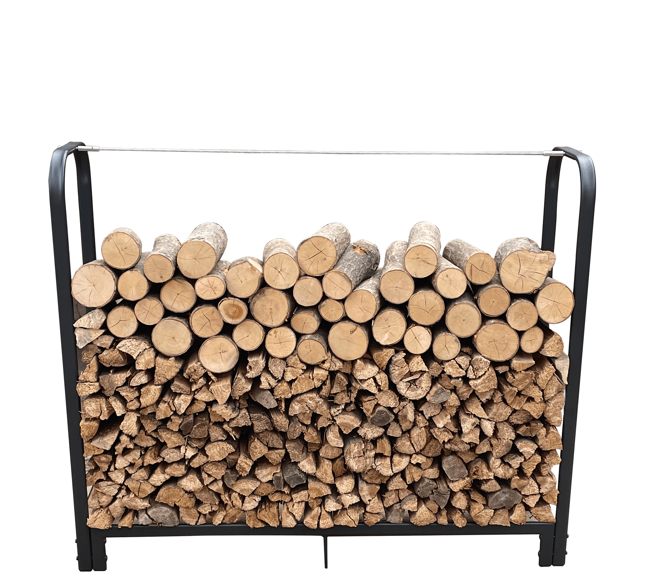 Artibear Firewood Rack Stand 4ft Heavy Duty Logs Holder for Outdoor Indoor Fireplace Metal Wood Pile Storage Stacker Organizer, Matte Black