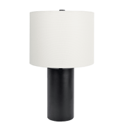 Aura Black Table Lamp with On/Off Switch Black Block Base