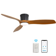 52-Inch Smart Ceiling Fan With Light and Remote,3 ABS Blades,18W Dimmable LED,With Energy-Saving&Reversible DC Motor,Ceiling Fan For Bedroom,Living Room,Kitchen,etc