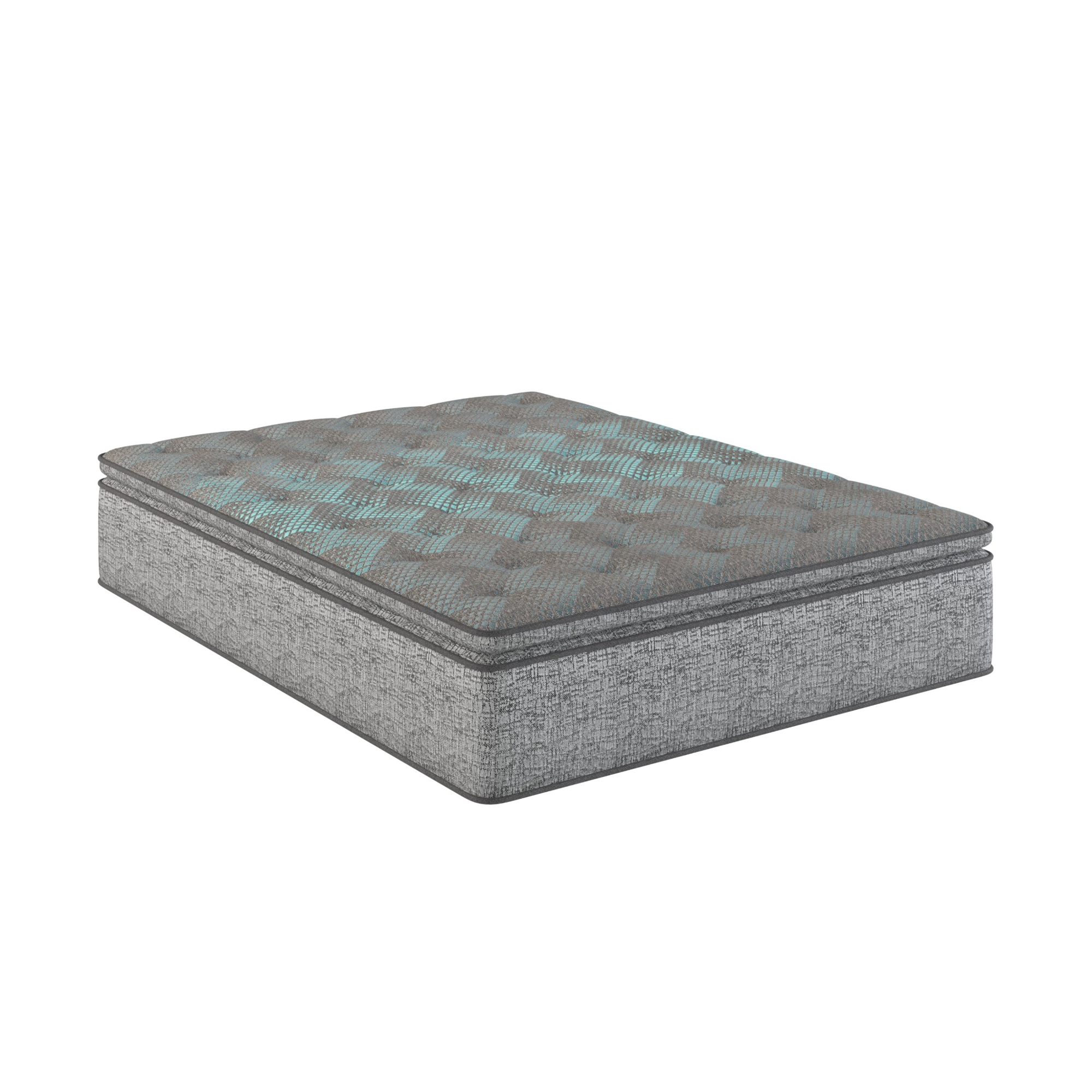 Restonic Euro Top Hybrid Mattress with Plush Comfort and Individual Pocketed Coils, Grey+Blue, 10-Inch Queen Size