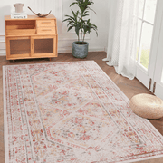 MAVAL Beige Washable Rug 9x12 Area Rug (Beige, 9'x12')