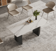 Light Luxury White Marble Dining Table - Easy-to-Clean Restaurant Furniture (Single Table/Combination Style)