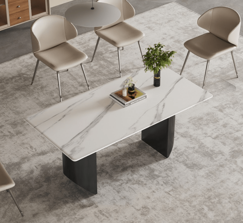 Light Luxury White Marble Dining Table - Easy-to-Clean Restaurant Furniture (Single Table/Combination Style)