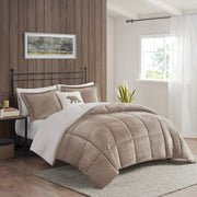 Full/Queen Plush to Sherpa Down Alternative Comforter Set